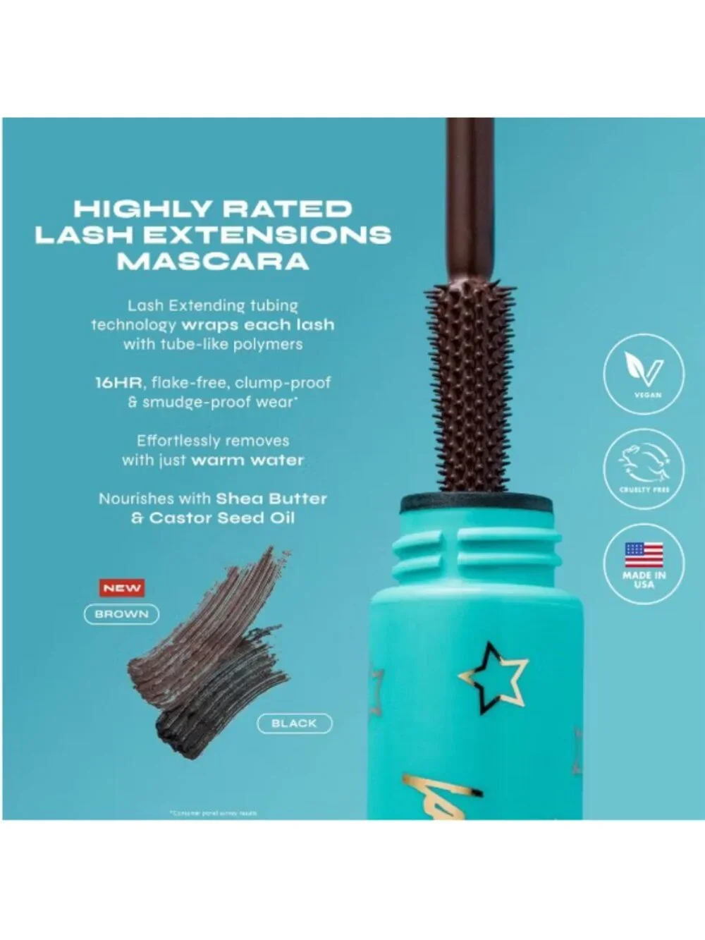 Milani Highly Rated Lash Extensions Tubing Mascara Brown 120 NEW